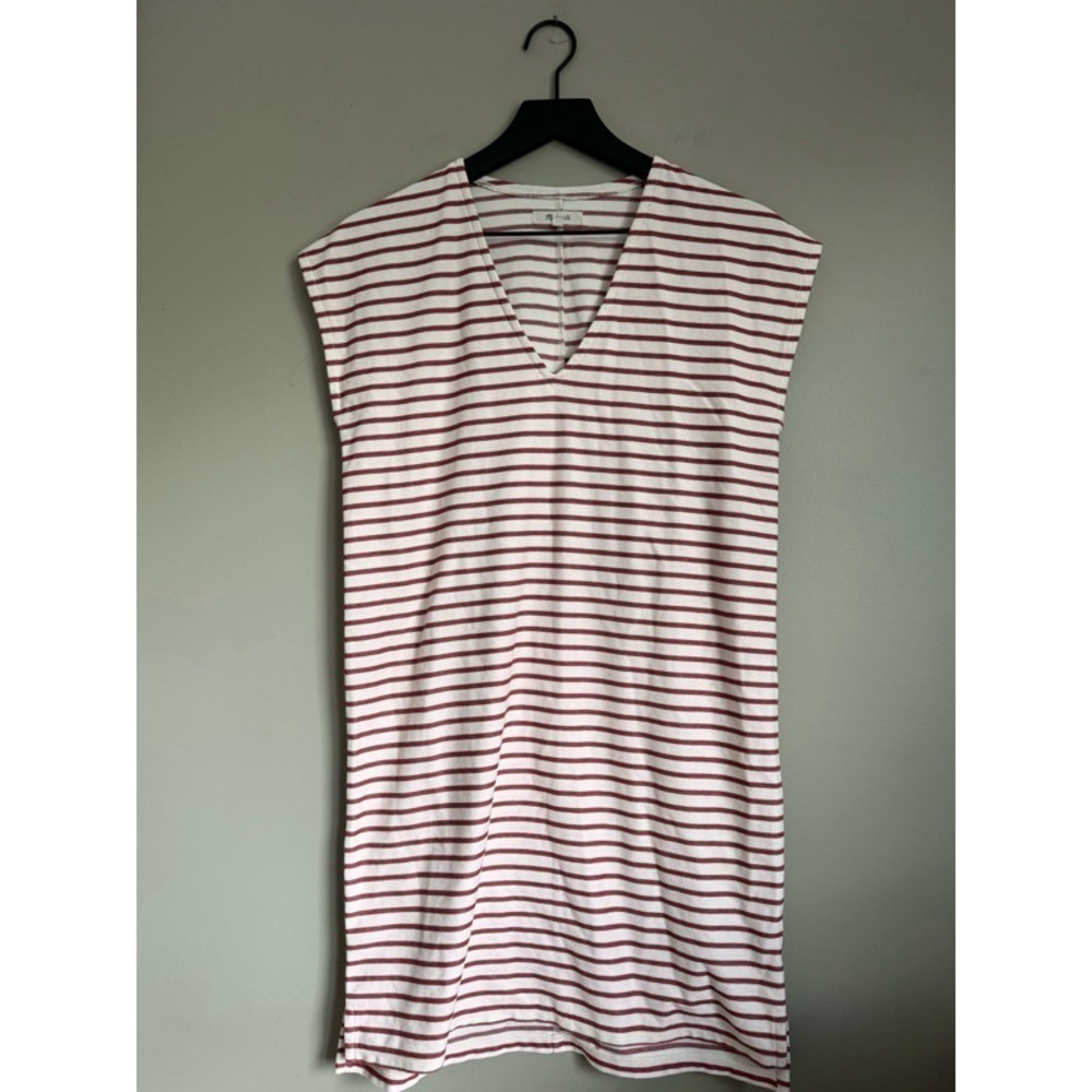 MADEWELL Vacances Mini Dress in Red & White Stripe - Picture 2 of 2